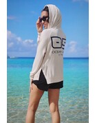 Ocean Surfari Ladies Brushed Hacci Side Slit Hoodie Coconut