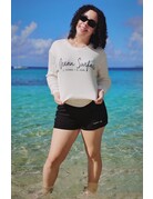 Ocean Surfari Ladies Ribbed Hacci Crewneck Warm White