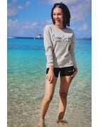 Ocean Surfari Ladies Ribbed Hacci Crewneck Harbor Grey