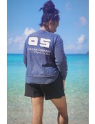 Ocean Surfari Ladies Burnout Round Hem Crewneck Deep Navy