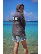 Ocean Surfari Ladies Burnout P/O Hoodie Steel Grey