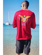 Ocean Surfari OS SPF 50+ Performance Men's LS VI Flag Red