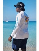 Ocean Surfari OS SPF 50+ Performance Men's LS VI Flag White