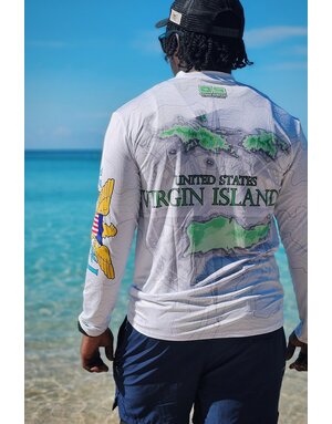 Ocean Surfari OS SPF 50+ Performance Men's LS VI Islands White