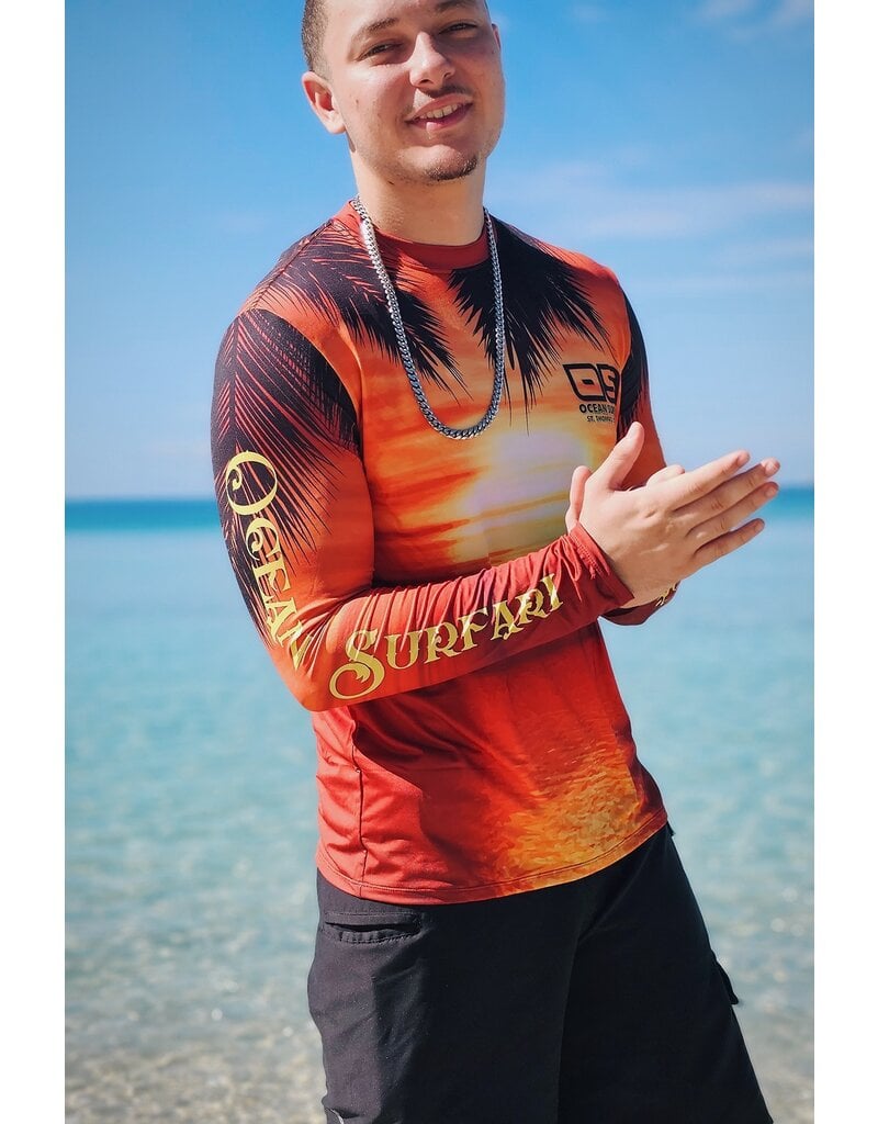 Ocean Surfari OS SPF 50+ Performance Men's LS Sunset