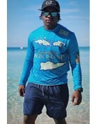 Ocean Surfari OS SPF 50+ Performance Men's LS VI Islands Blue