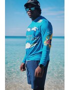 Ocean Surfari OS SPF 50+ Performance Men's LS VI Islands Blue
