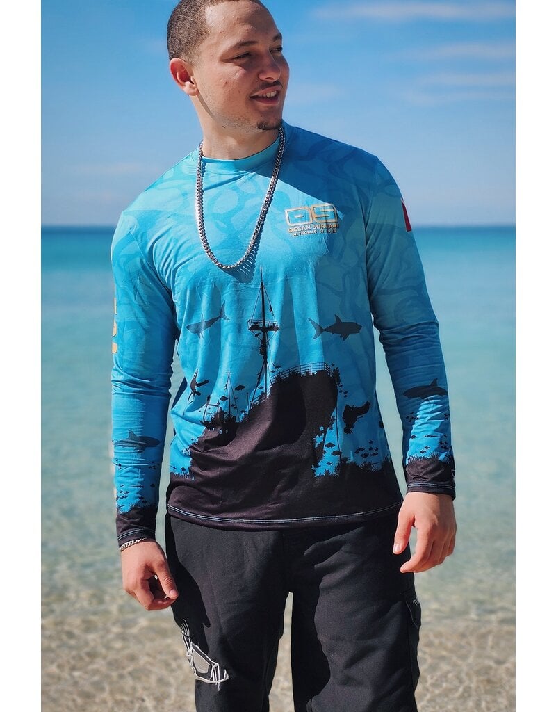 Ocean Surfari OS SPF 50+ Performance Men's LS Shipwreck