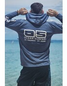 Ocean Surfari OS SPF 50+ Performance Men's Hoodie Heather Navy