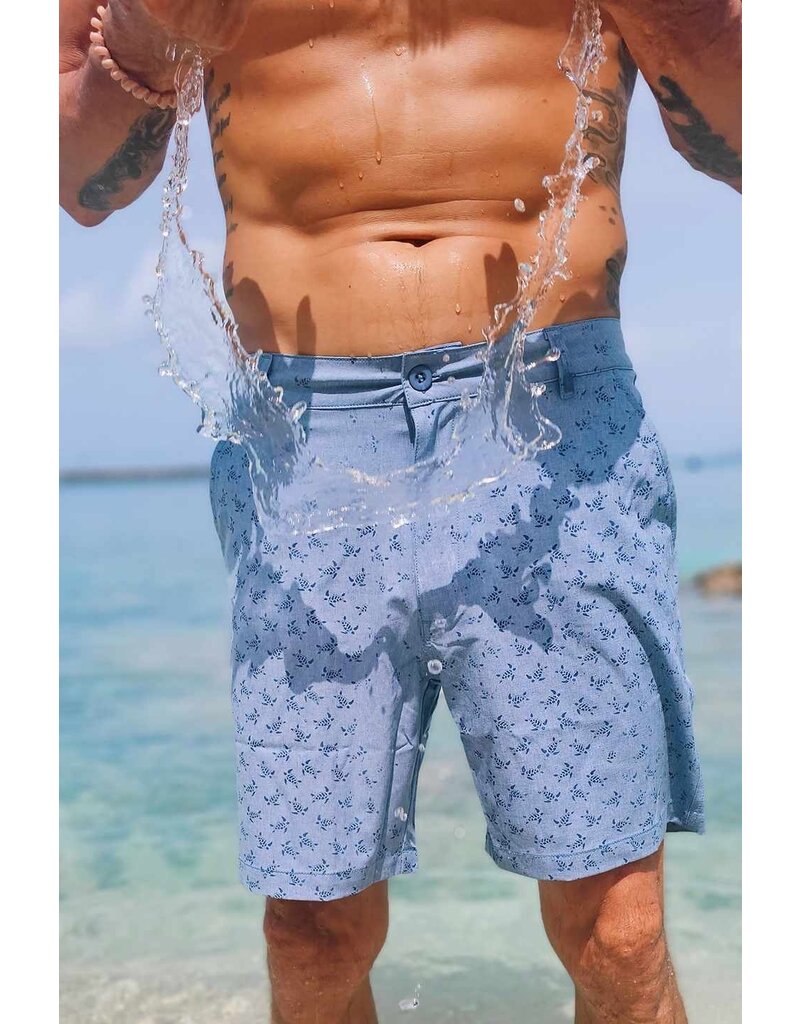 Ocean Surfari H2O Magic Print Boardshort Crossover -  Denim