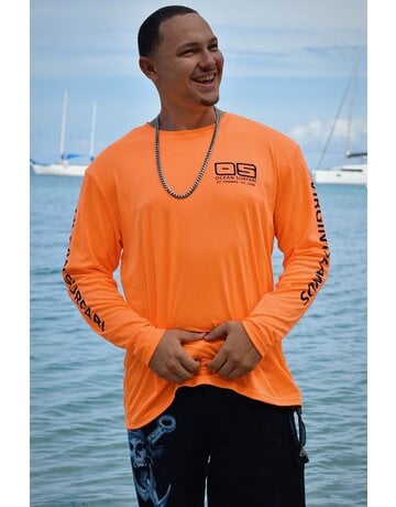 Ocean Surfari OS SPF 50+ Performance Men's LS Safety Orange