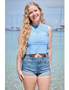 Ocean Surfari Lad Crop Performance Tee Periwinkle