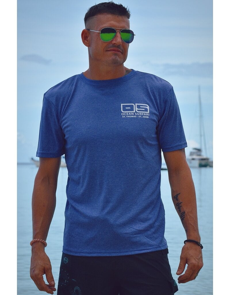 Ocean Surfari OS SPF 50+ Performance Men's SS Heather Royal