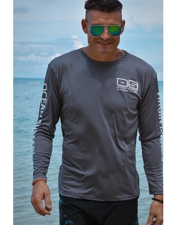 Ocean Surfari OS SPF 50+ Performance Men's LS Charcoal