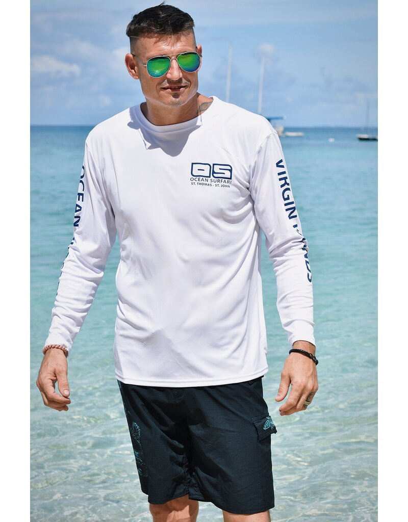Ocean Surfari OS SPF 50+ Performance Men's LS White