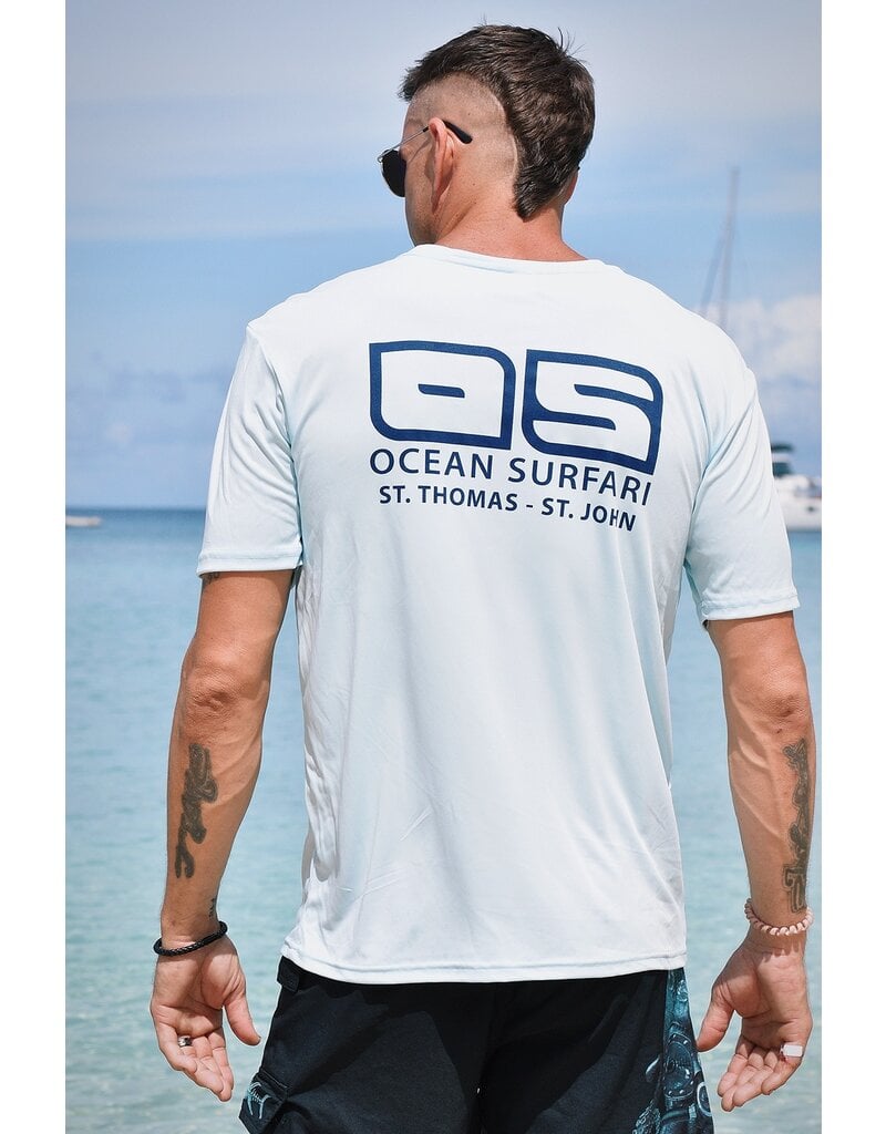 Ocean Surfari OS SPF 50+ Performance Men's SS Ice Blue