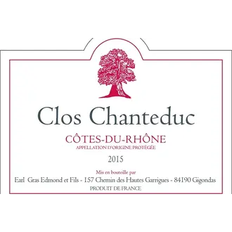 Clos Chanteduc, Cotes du Rhone 2016
