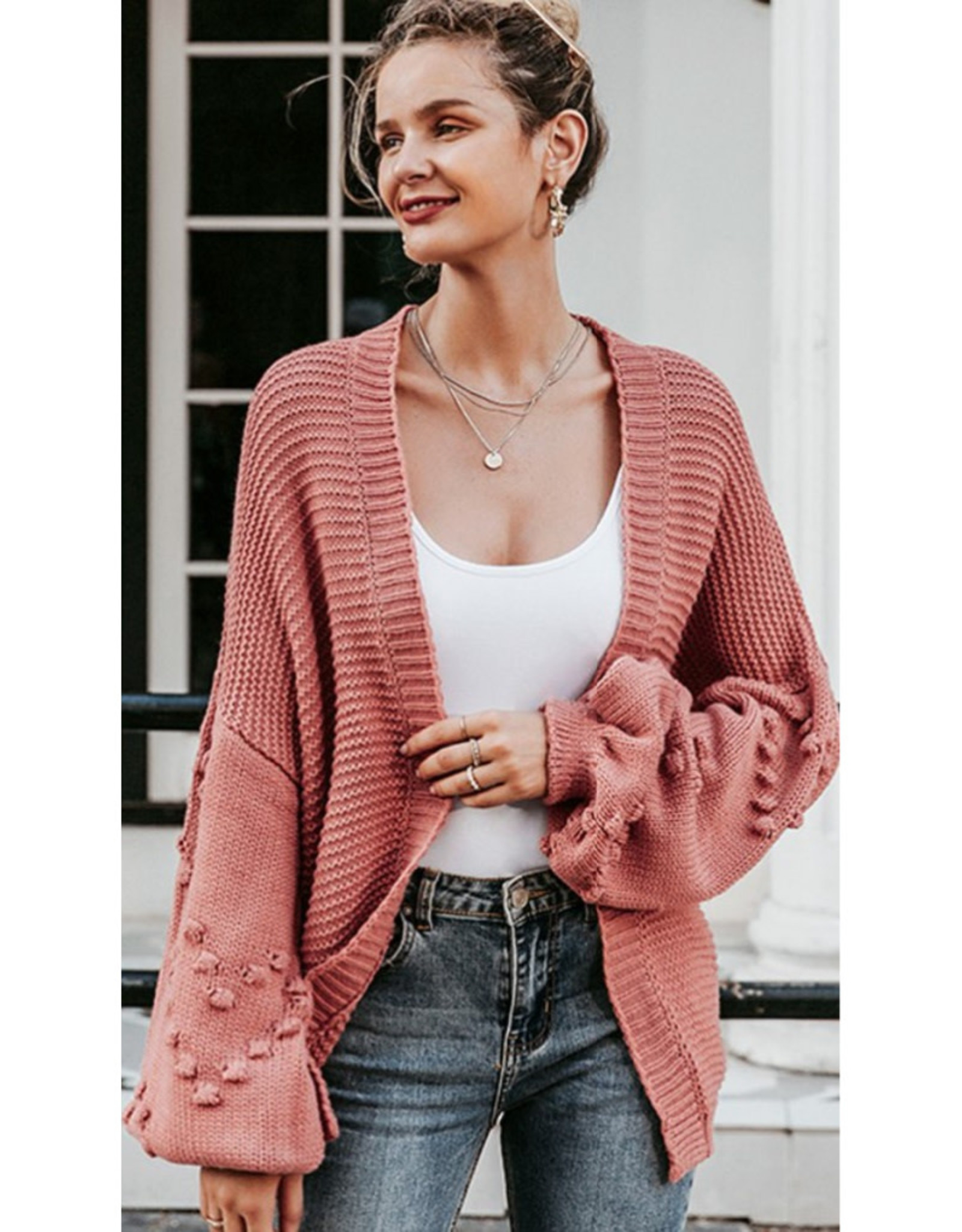 balloon arm cardigan