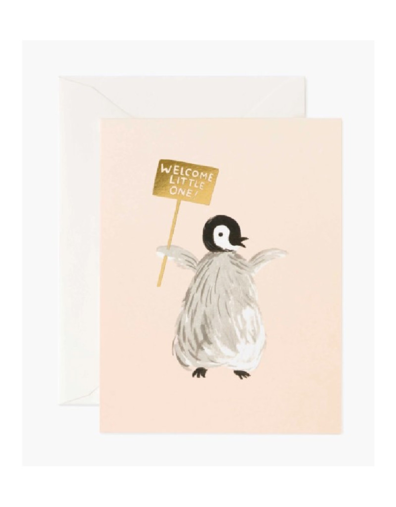 Welcome Little One Card - Penguin