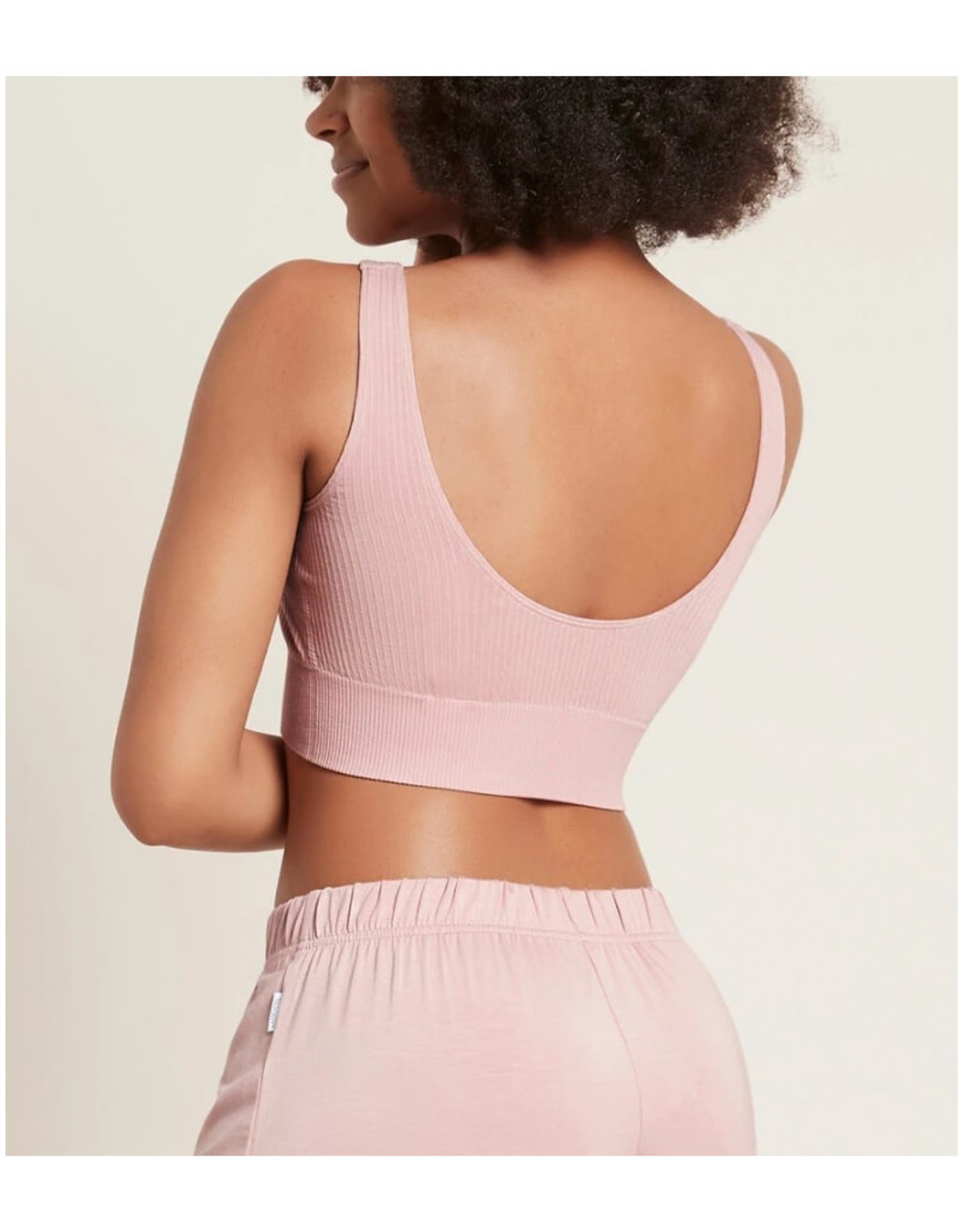 Ribbed Seamless Bra in Dusty Pink