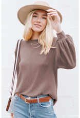 Blouson Top in Taupe