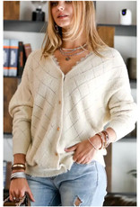 V-Neck Cardi with Lace Trim