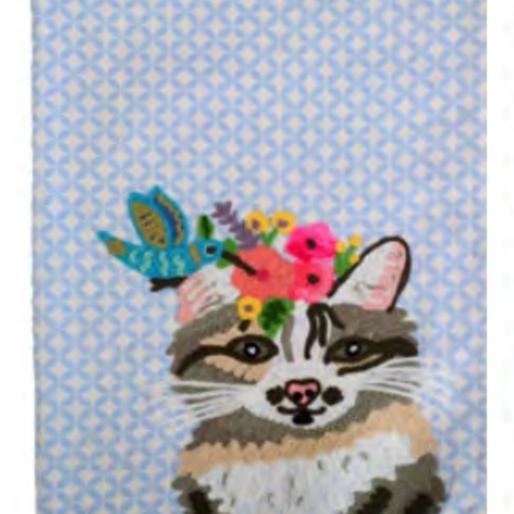 Cat Embroidered Tea Towel