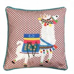 Llama Embroidered Pillow