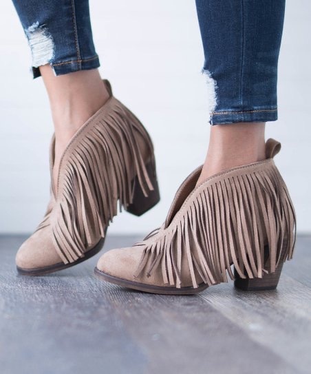 mata fringe booties