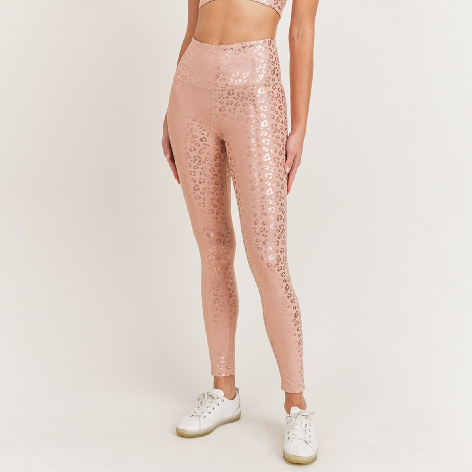 Mono B Plus Copperhead Snake Shimmer Foil Print Highwaist Leggings