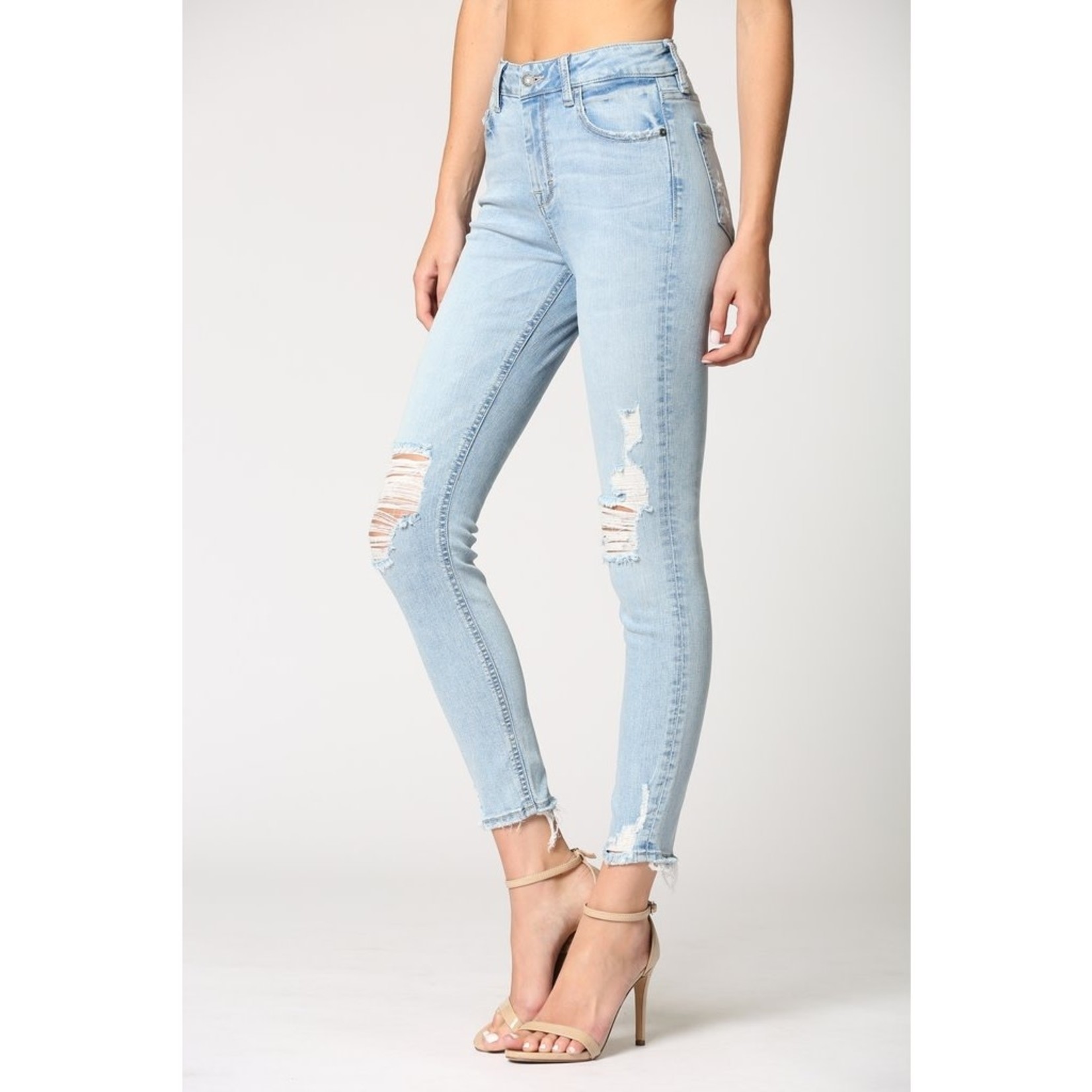 Hidden Jean Amelia Light Wash Distressed Skinny Jeans