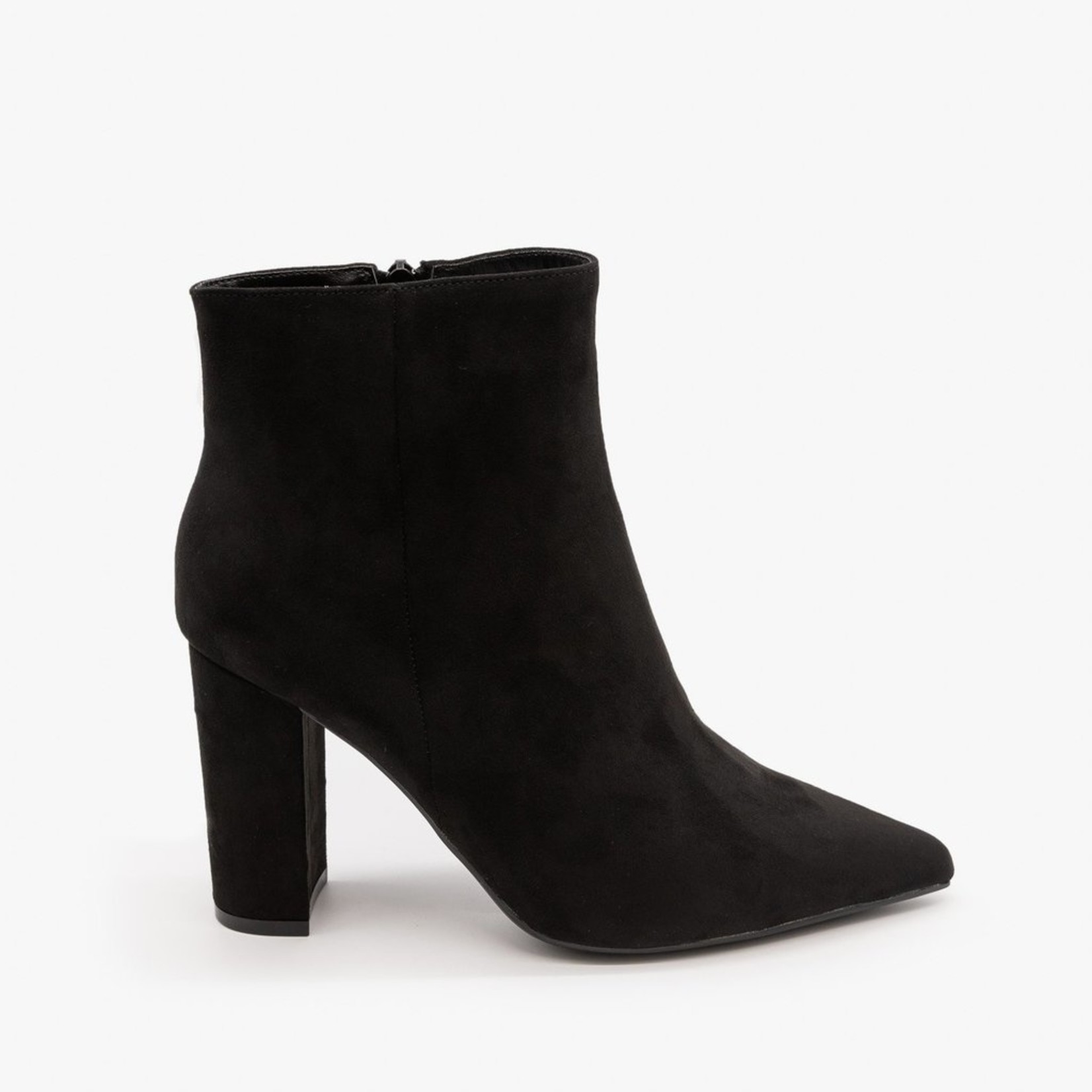 Black Suede Pointy Bootie