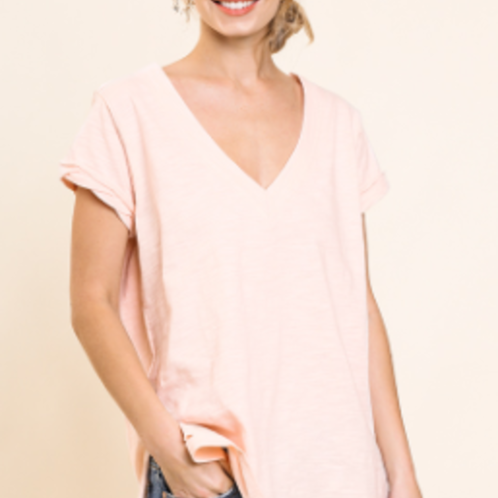 distressed v neck tee