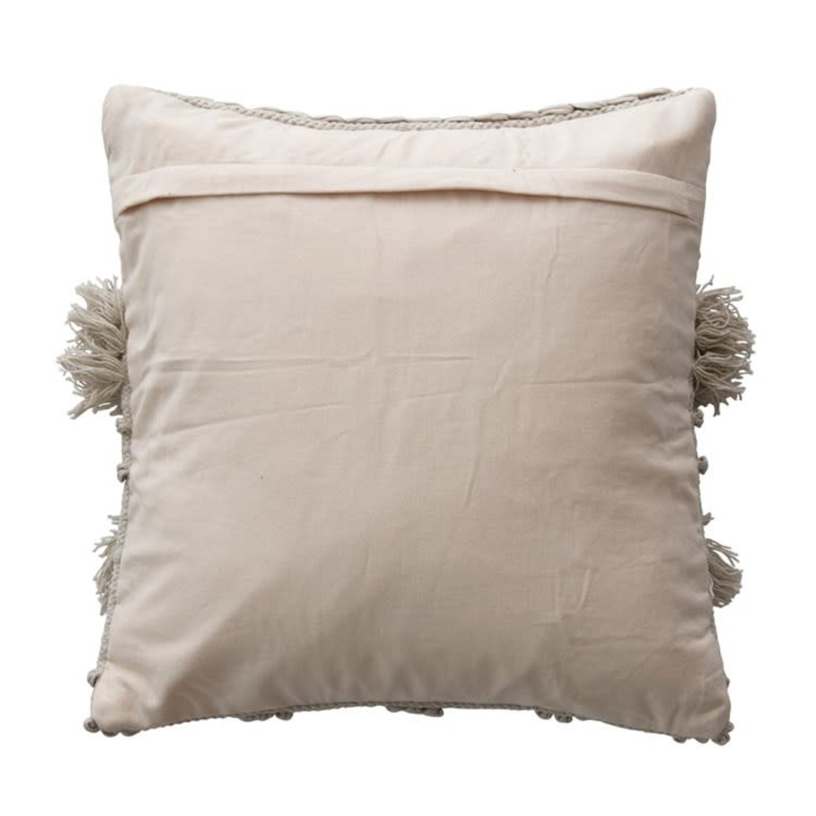 creative Co-op Square Bohemian Pillow w Fringe