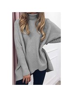 Feeling Smitten Grey Cowl Neck Sweater