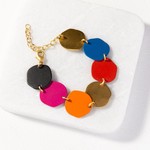 Ink + Alloy Rainbow Brass Matte Link Bracelet