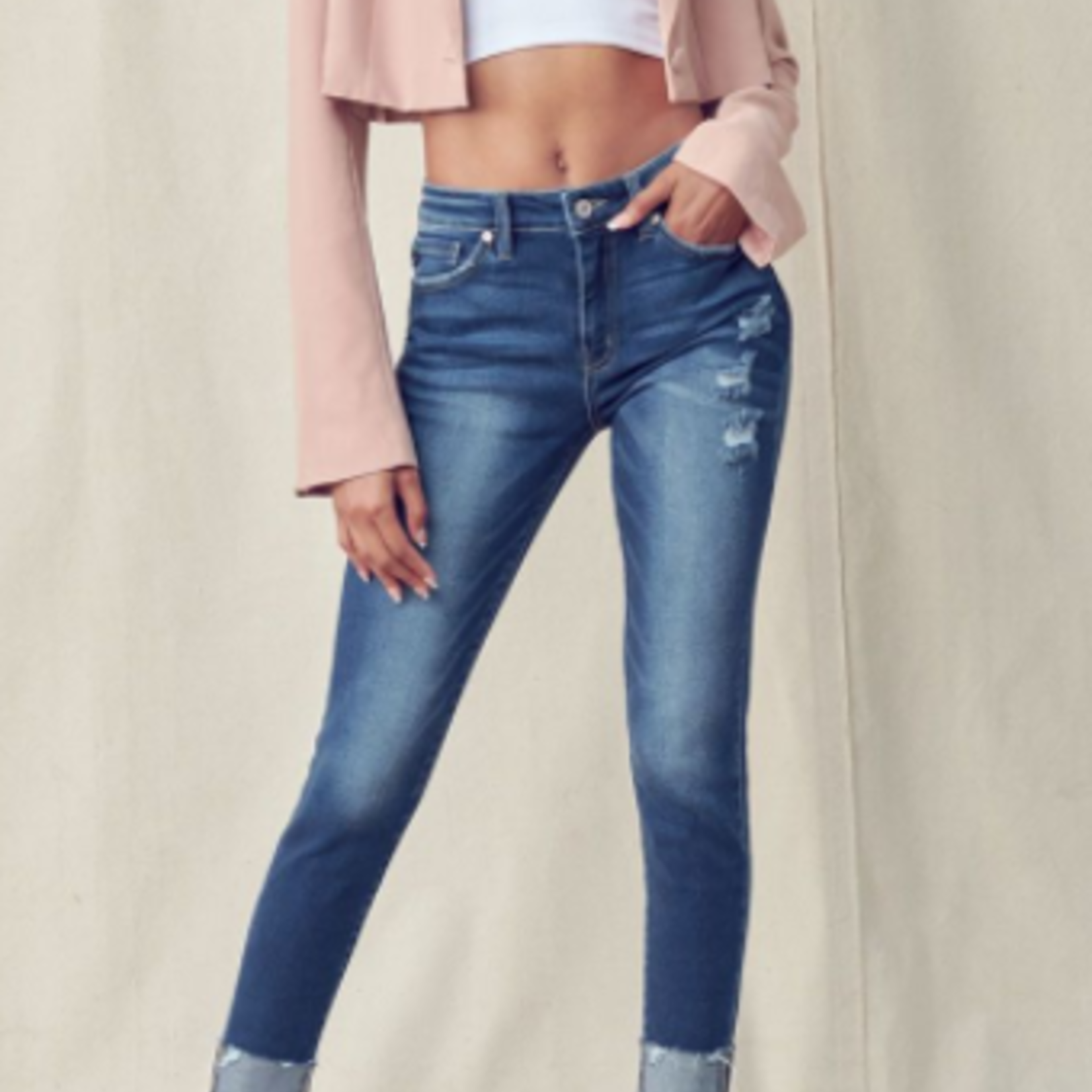 Cuffed Butt Lifting Skinny Jeans | Shop Weekend Wear at Papaya Clothing