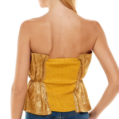 Gold Strapless Metallic Top - The Arrangement