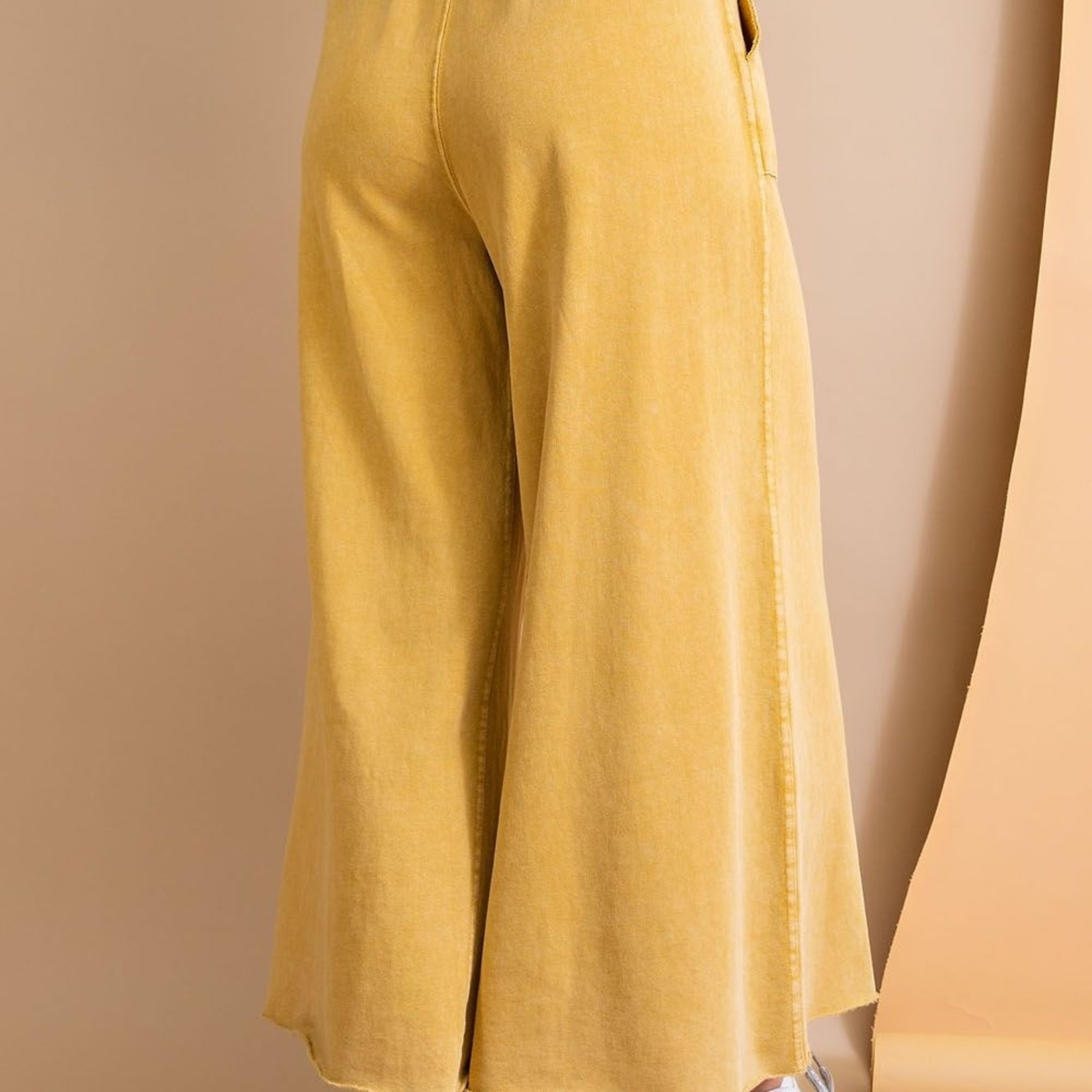 Mustard Terry Knit Wide Pants