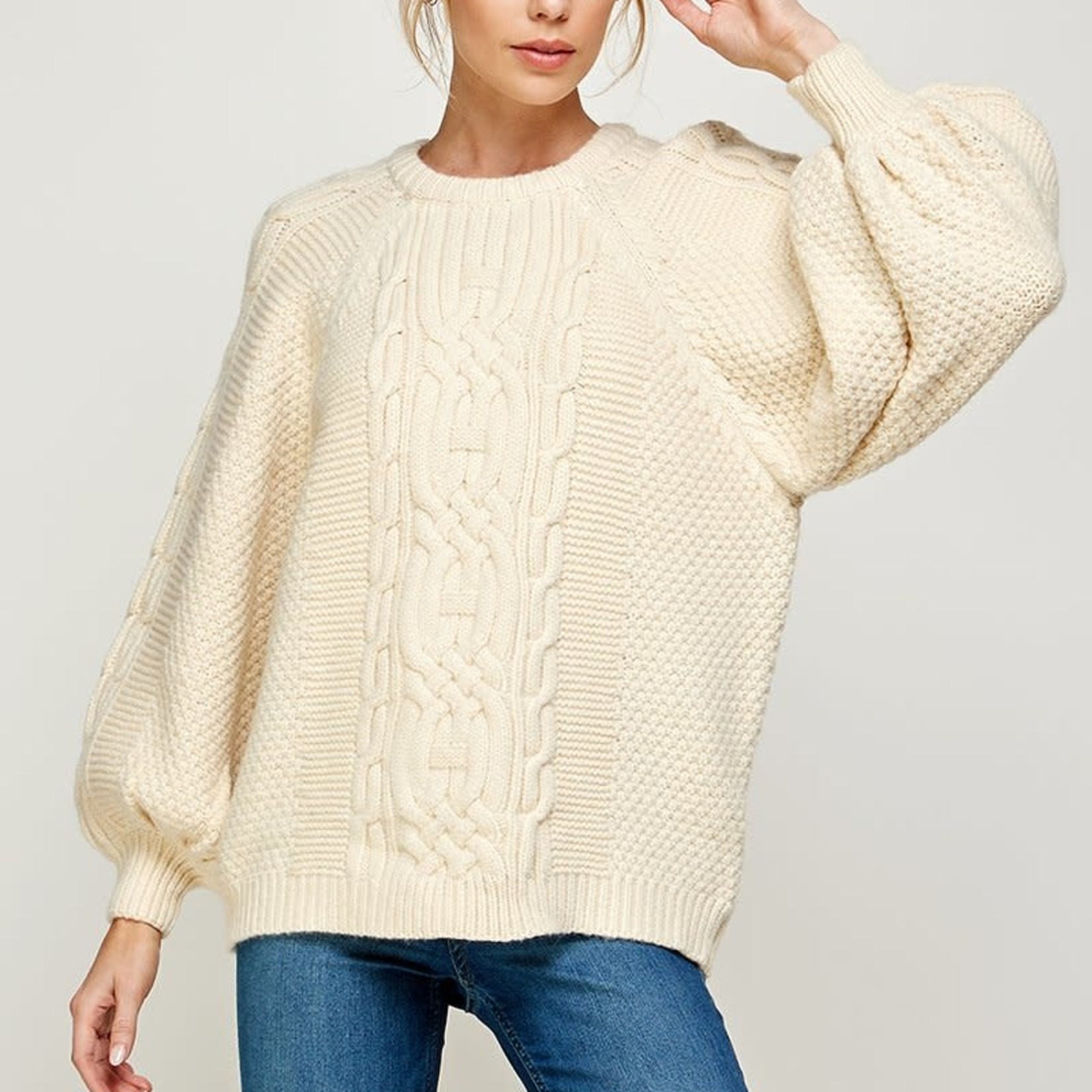 See & Be Seen Cream Detailed Sweater