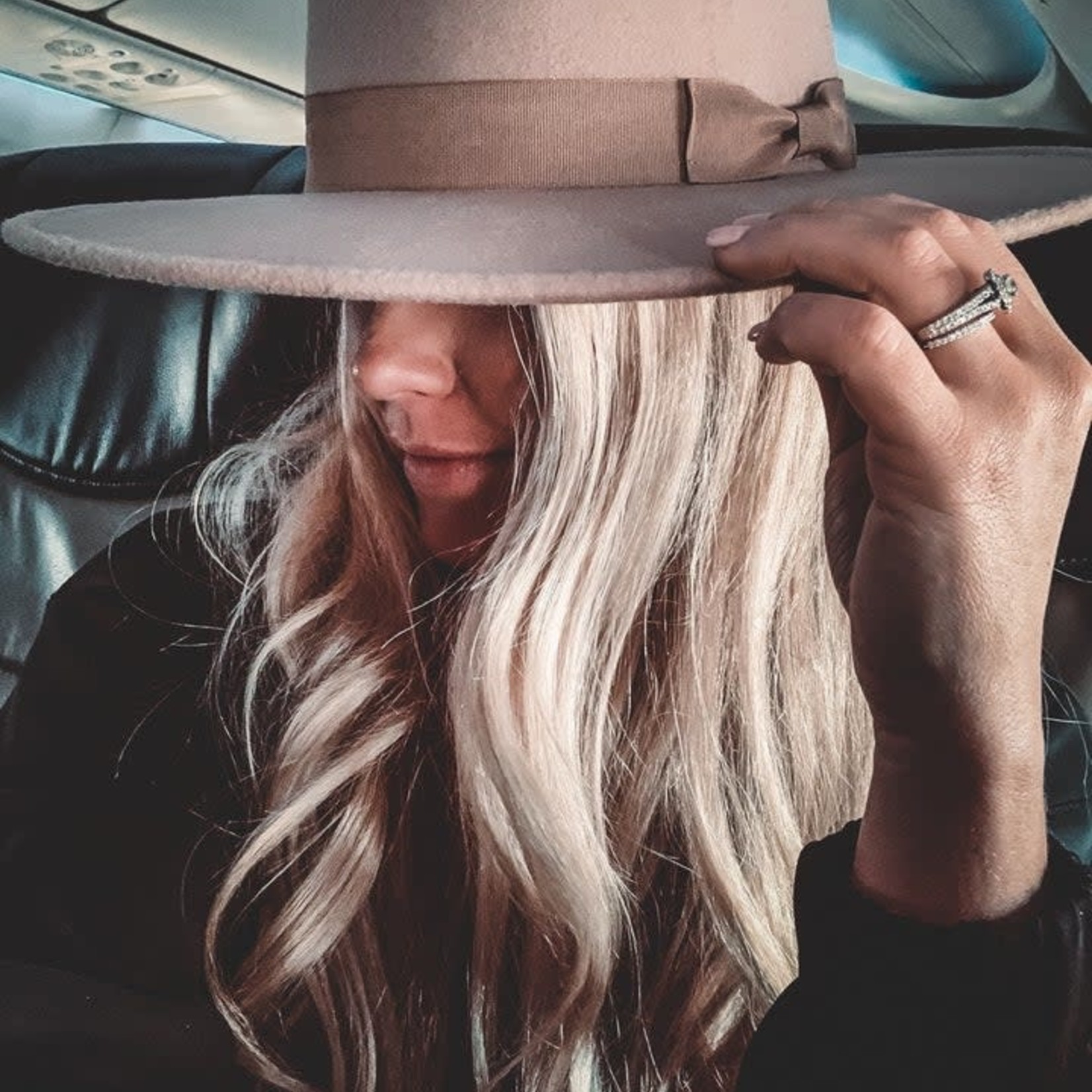 Ruby's Rubbish Light Taupe Wide Brim Hat