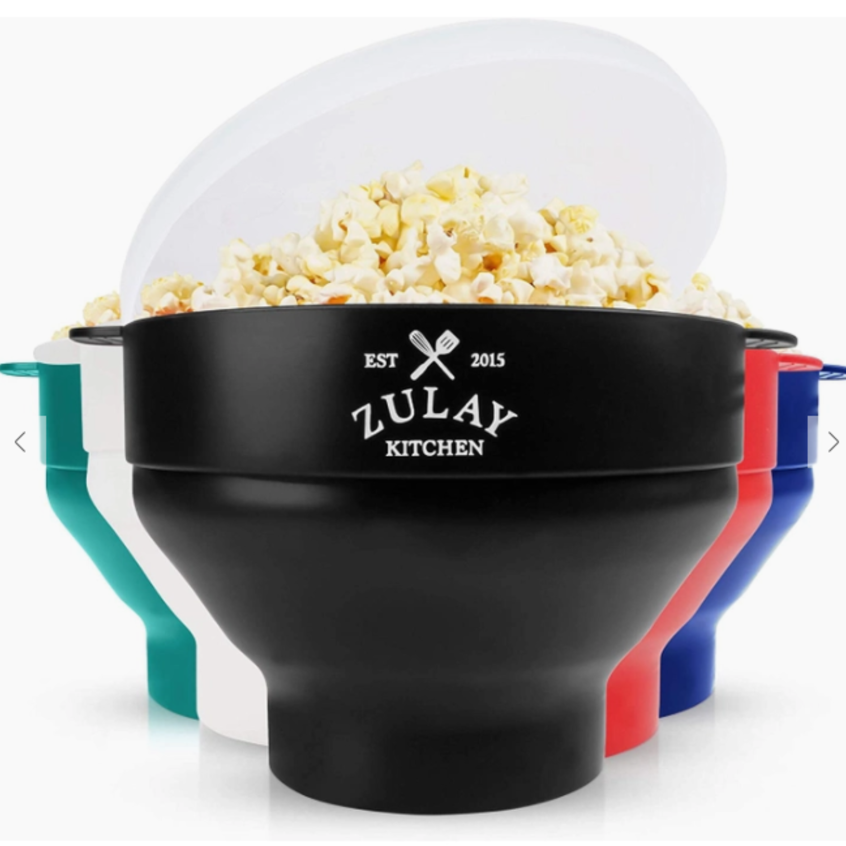 Zulay Kitchen Microwave Popcorn Popper Collapsible- Black