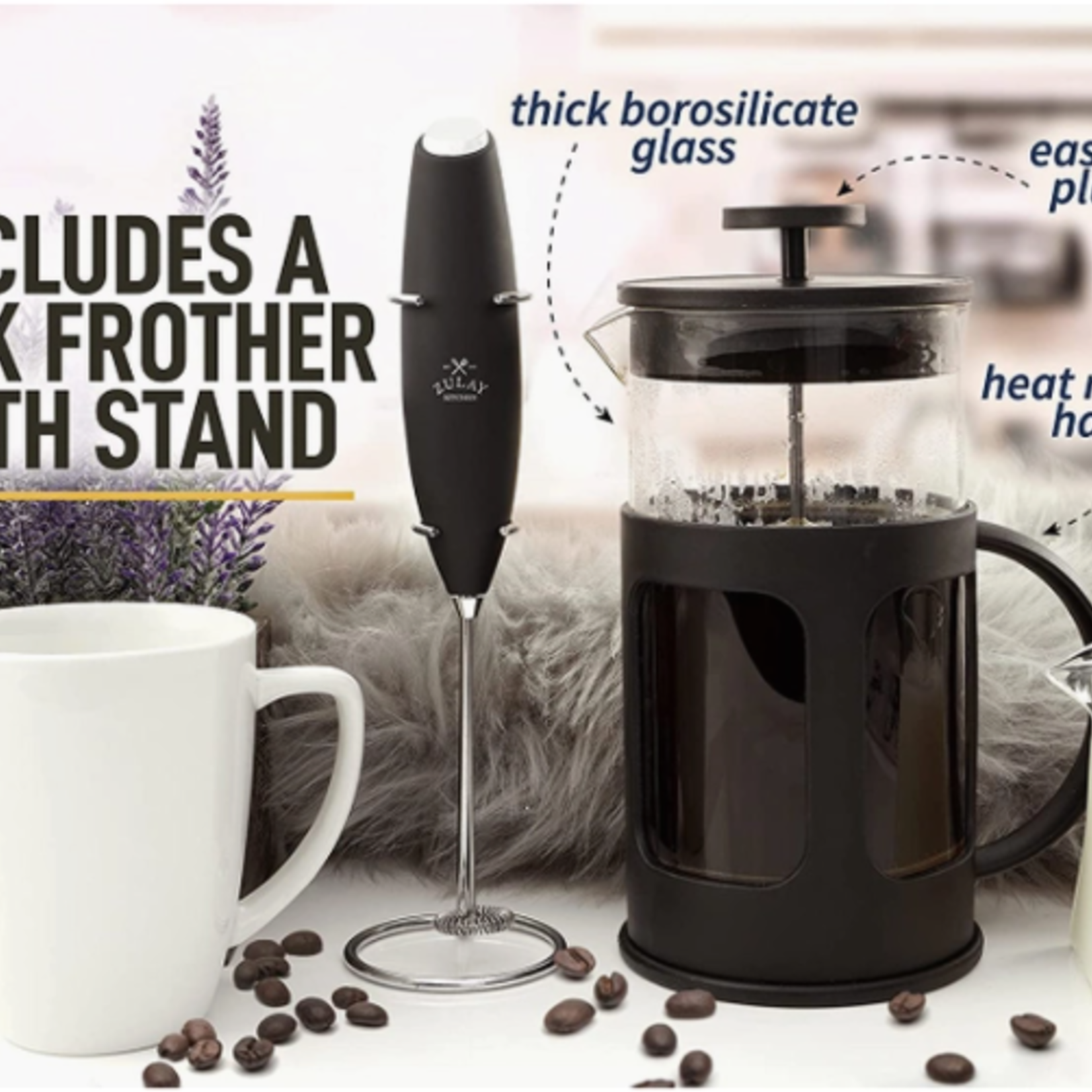 French Press and Milk Frother Set - The Arrangement