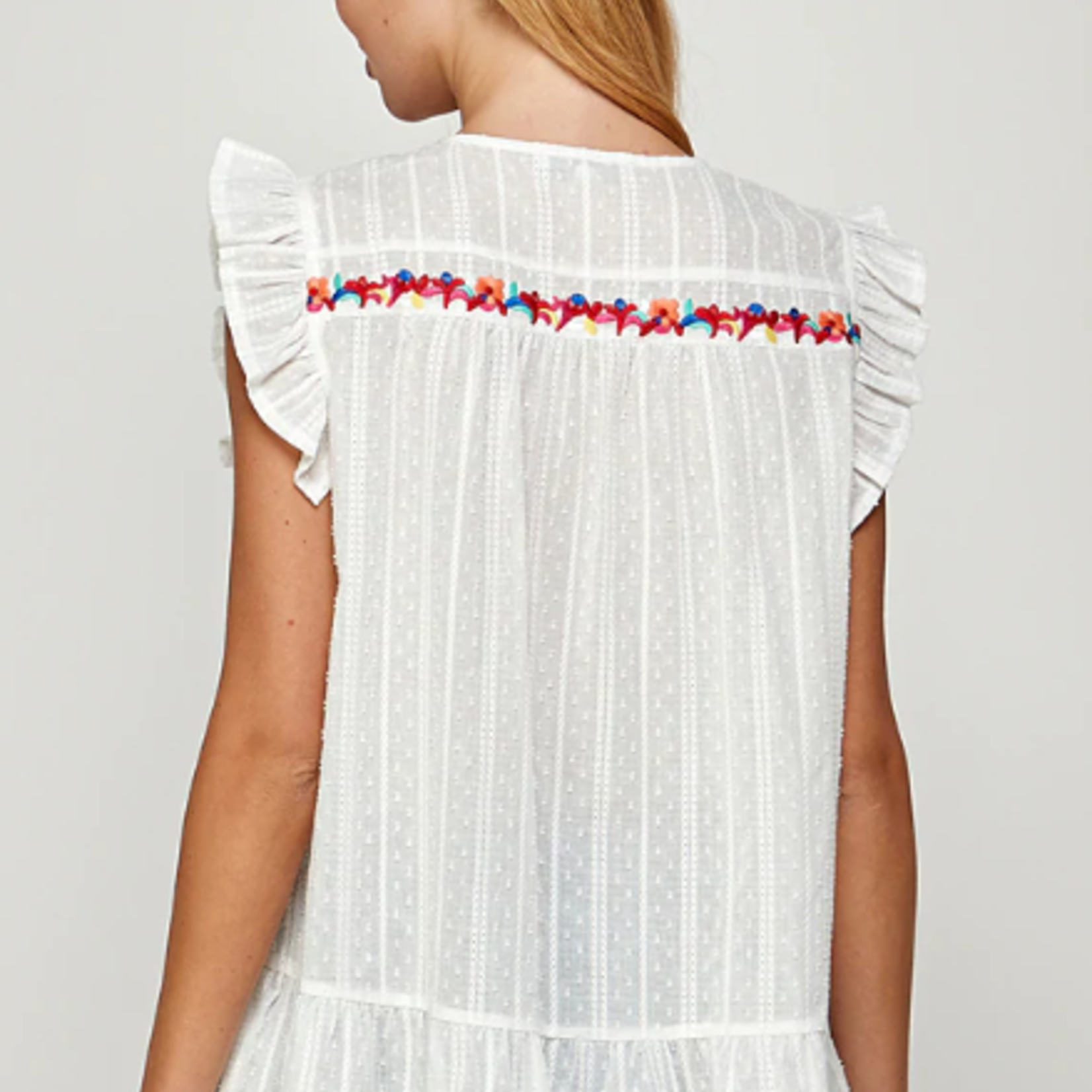 See & Be Seen White Floral Embroidered Top