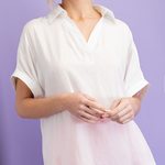 ee:some Collared  V-neck Blouse
