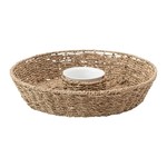 creative Co-op Round Hand-Woven Chip & Dip Basket