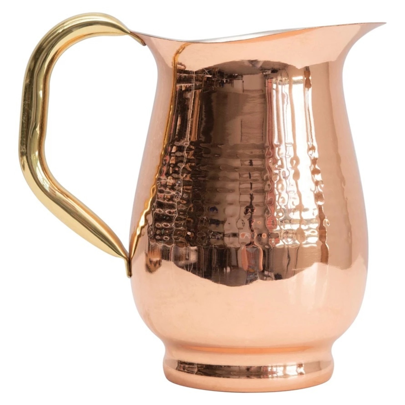 creative Co-op Hammered Stainless Steel Copper Pitcher