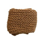 creative Co-op Crocheted Fabric Throw, Caramel Color