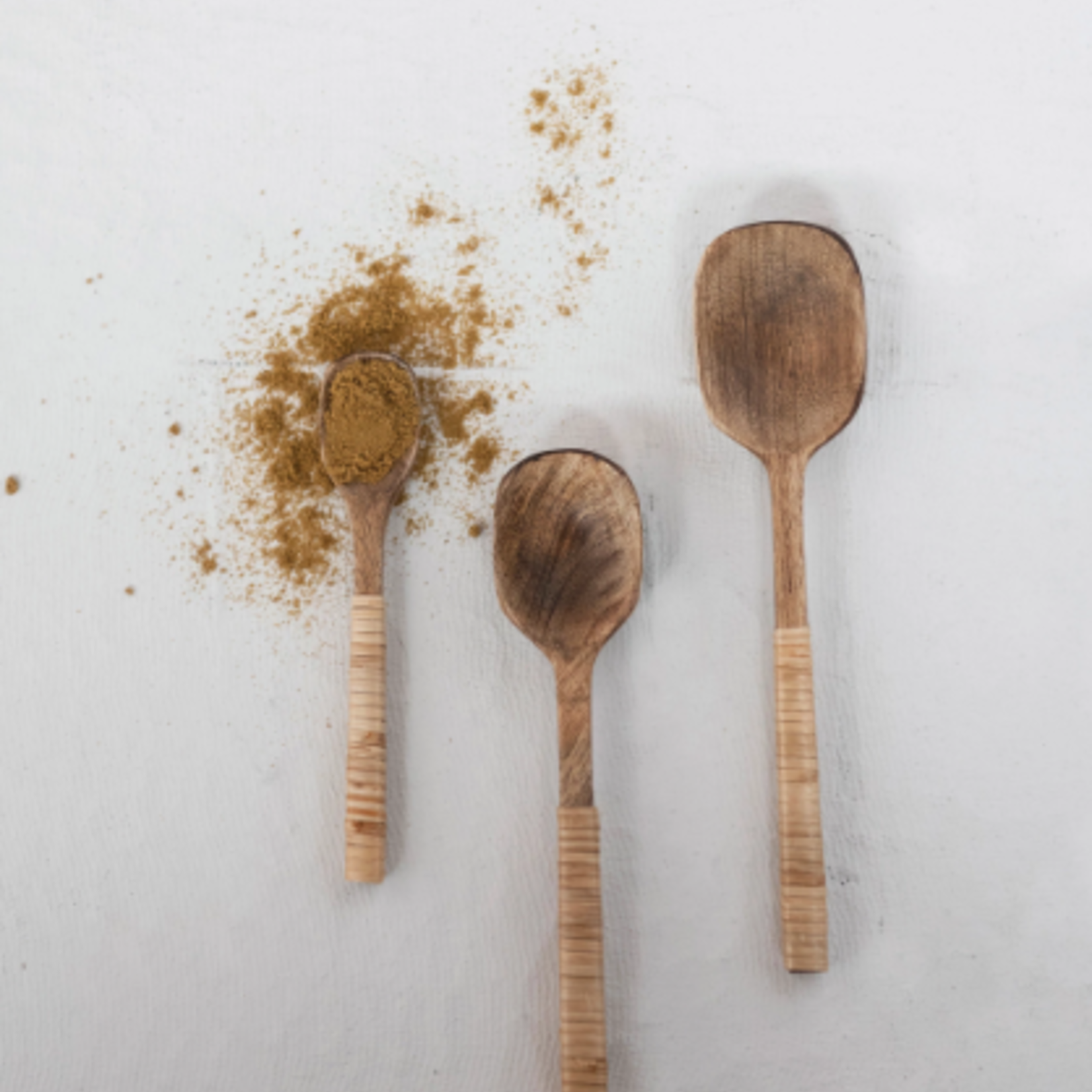 creative Co-op Mango Wood Spoons w/ Bamboo Handles - set of 3