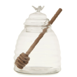 creative Co-op Glass Honey Jar w/ Wood Dipper